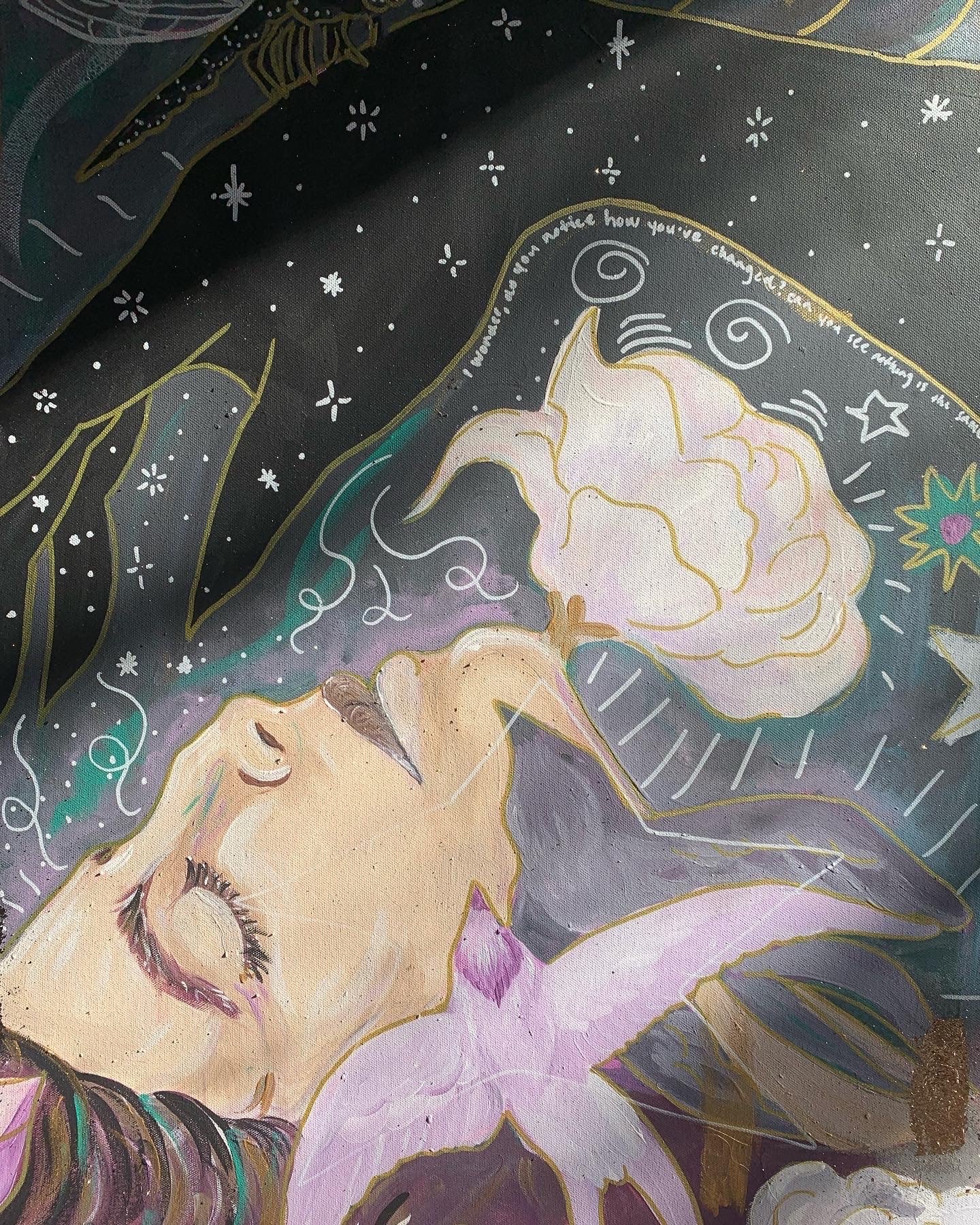 ‘Endings’, 2023 | Multimedia painting, Symbolic Art, Canvas Wall Hanging, Original Art, Hamilton-Based Painter