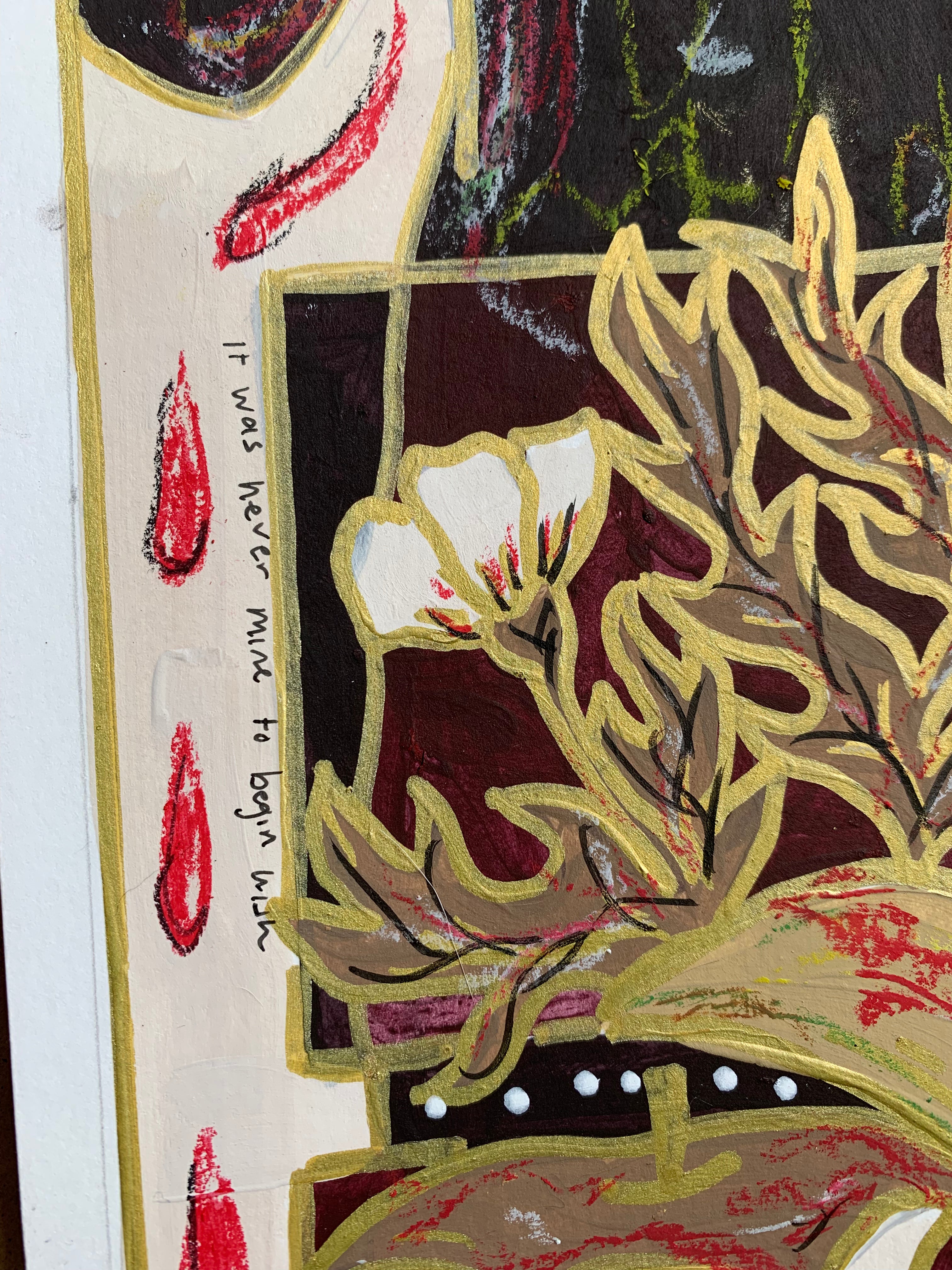 'Girl' 2023 Multimedia Painting | Mixed Media Art, Original Wall Decor, Witchy Vibes, Painting, New Age Art, Made in Hamilton