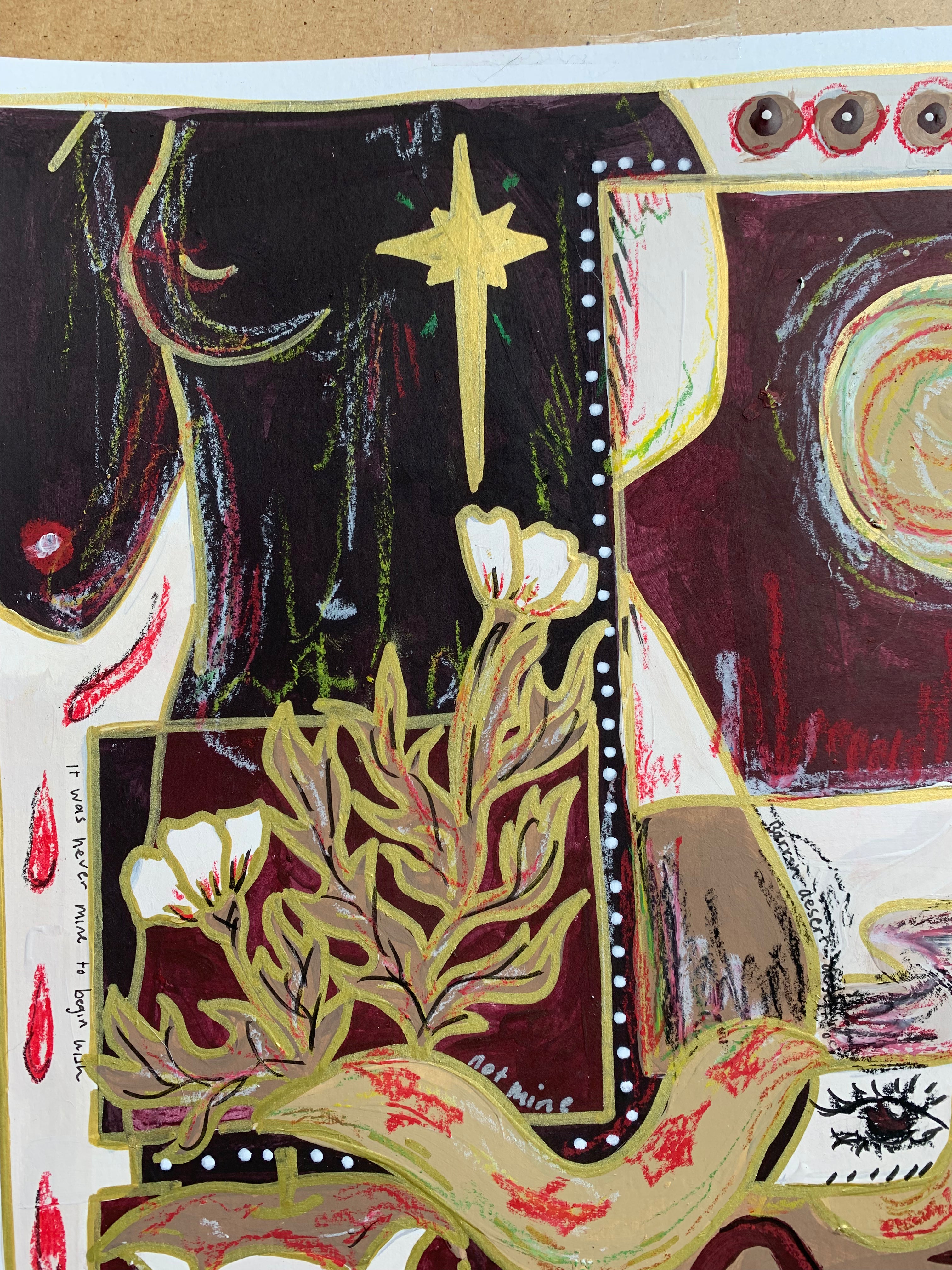 'Girl' 2023 Multimedia Painting | Mixed Media Art, Original Wall Decor, Witchy Vibes, Painting, New Age Art, Made in Hamilton