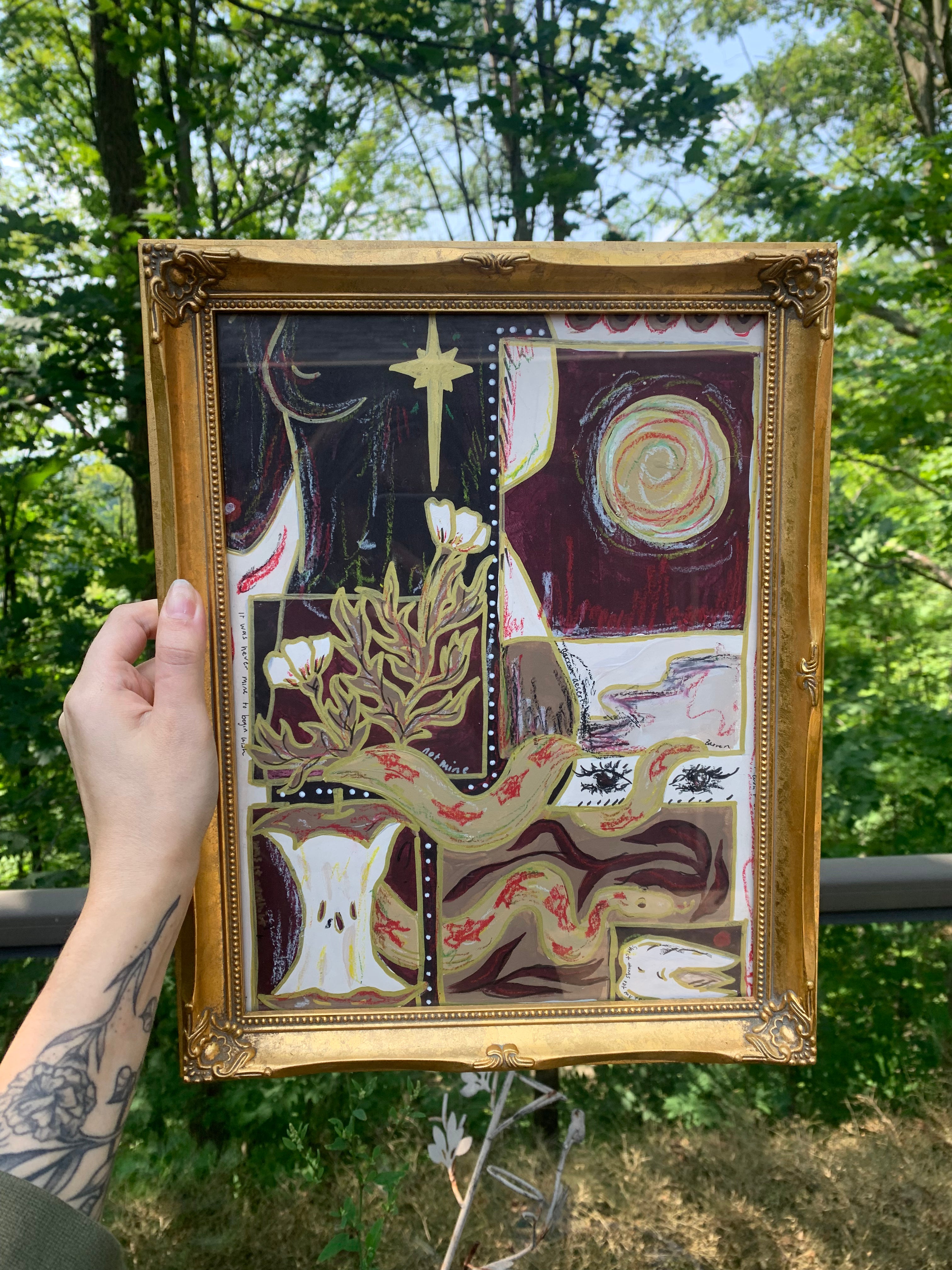 'Girl' 2023 Multimedia Painting | Mixed Media Art, Original Wall Decor, Witchy Vibes, Painting, New Age Art, Made in Hamilton