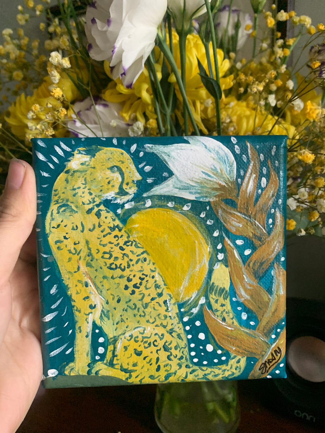 ‘Cheetah’ 2023, Original Multimedia on Canvas