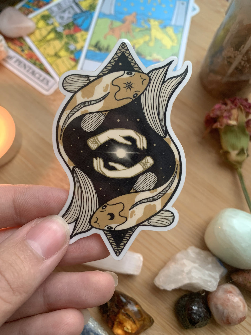 Koi Clear Sticker | Pisces Sticker, Magick, Witchy Stickers, Symmetrical Design