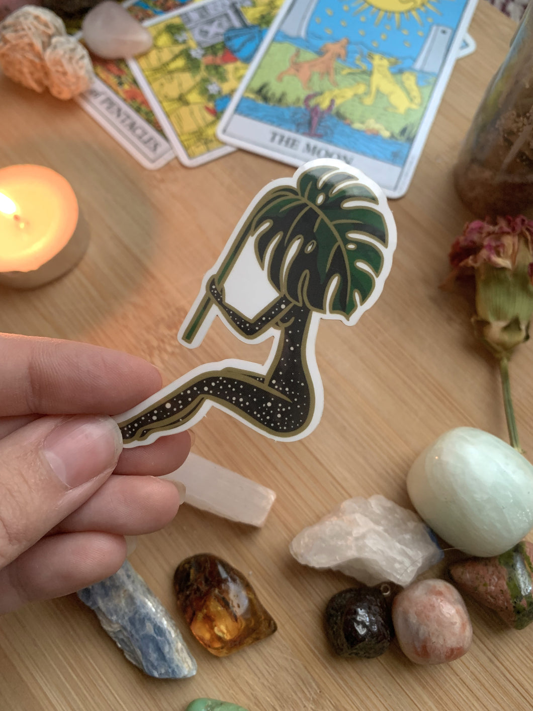 Monstera Woman Clear Sticker| Witchy Universe Sticker