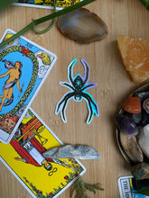 Load image into Gallery viewer, Spider Holographic Sticker| Arachnid Adhesives, Ornamental Spider Sticker
