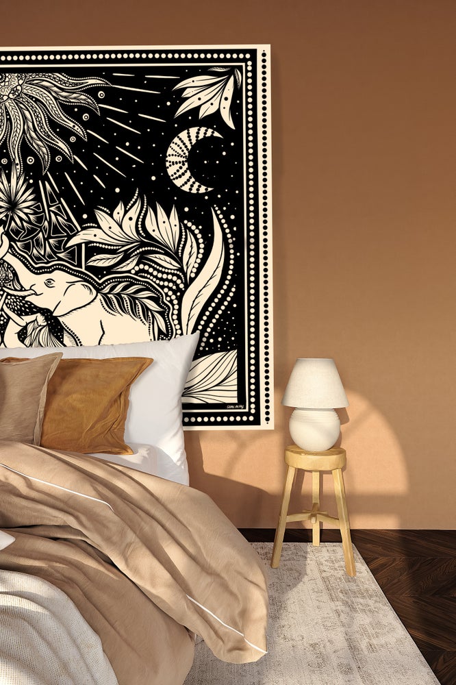 'Release' Tapestry  | Elephant Wall Decor, Witchy Vibes, Bedroom Decor, New Age Art, Sun Tapestry