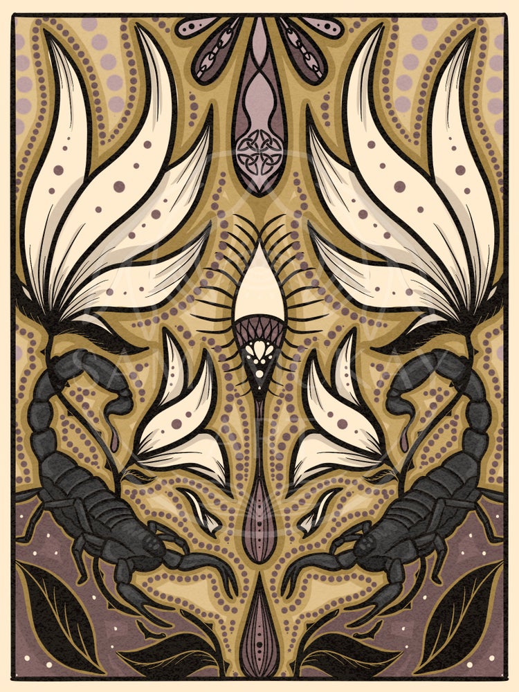 'Letting Go' Print  | Scorpion Art Print, Flower Wall Decor, Witchy Vibes, Bedroom Decor, New Age Art