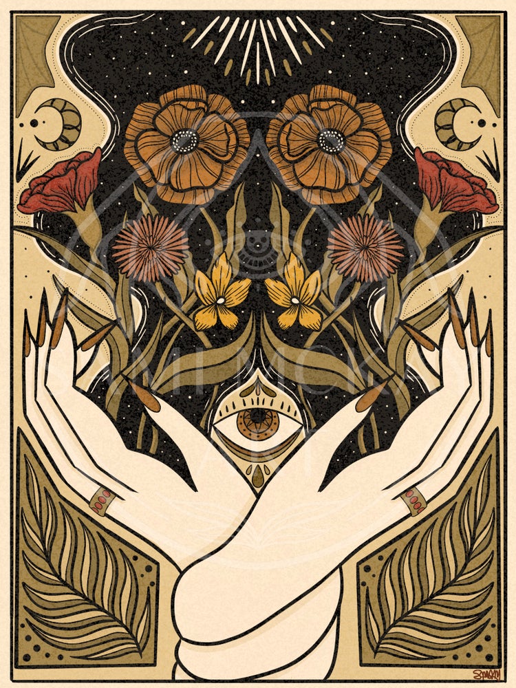 'Manifestation' Print  | Flower Hand Art Print, Wall Decor, Witchy Vibes, Bedroom Decor, New Age Art