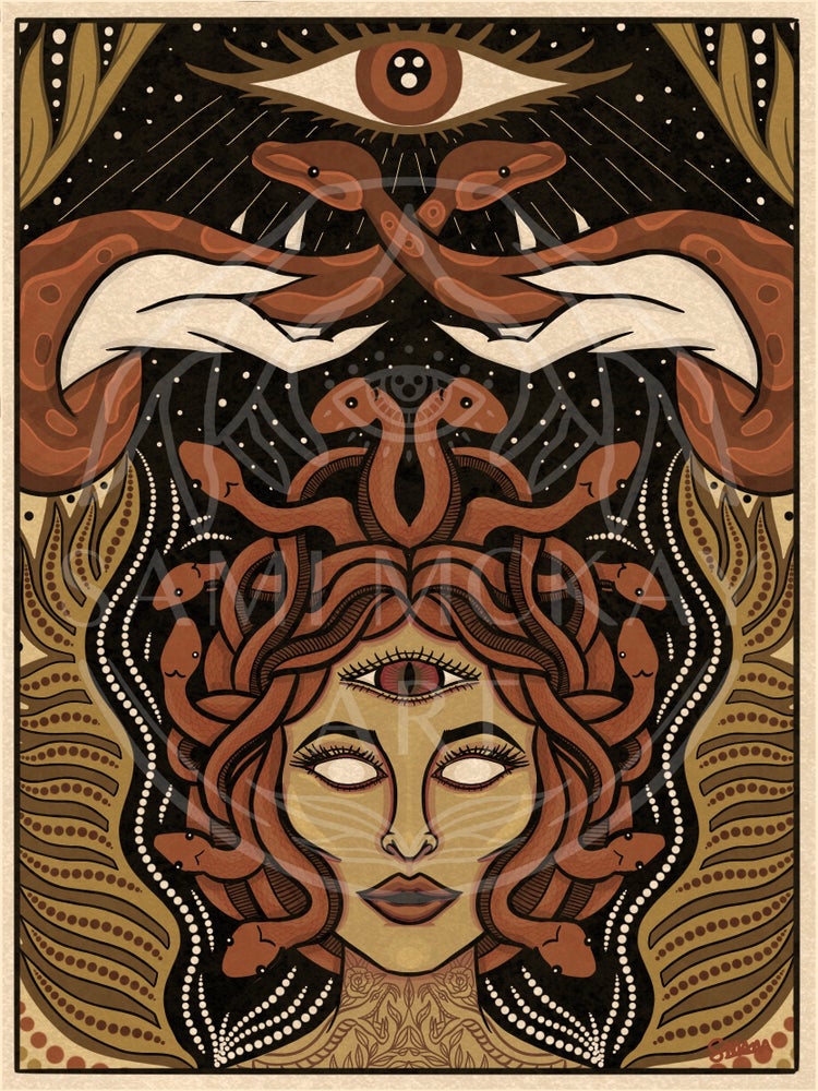 'Medusa' Print  | Greek Mythology Art Print, Snake Wall Decor, Witchy Vibes, Bedroom Decor, New Age Art